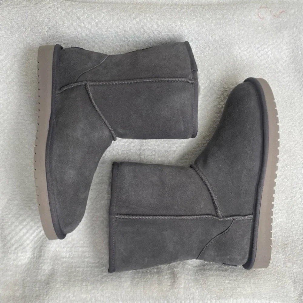 NWOT New Womens Koolaburra by UGG Gray Suede Shearling Lined Boots Size 8 Casual